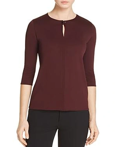 Shop Hugo Boss Elenka Keyhole Top In Dark Red