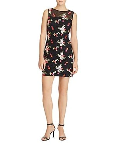 Shop Ralph Lauren Lauren  Floral Embroidered Dress In Black/multi