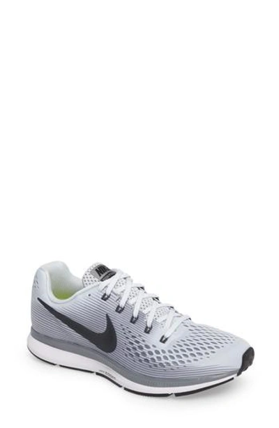 Shop Nike Air Zoom Pegasus 34 Running Shoe In Platinum/ Anthracite/ Grey