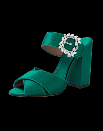 Shop Tabitha Simmons Satin Sandal In Emerald