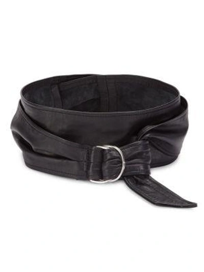 Shop Iro Baia Leather Belt In Black