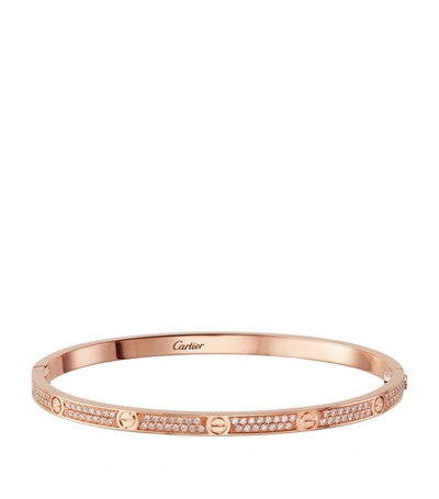 Shop Cartier 18kt Pink Gold Love Diamond Bracelet