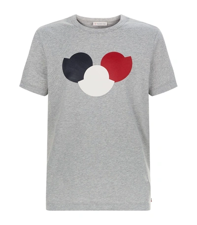 Shop Moncler Logo Trio T-shirt In Grey