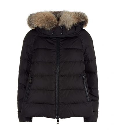 Moncler Chitalpa Quilted Down Parka With Fur trimmed Hood In Black