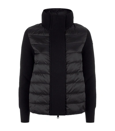 Shop Moncler Knitted Cardigan In Black