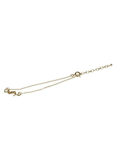 Shop Saint Laurent Logo Bracelet In Gold