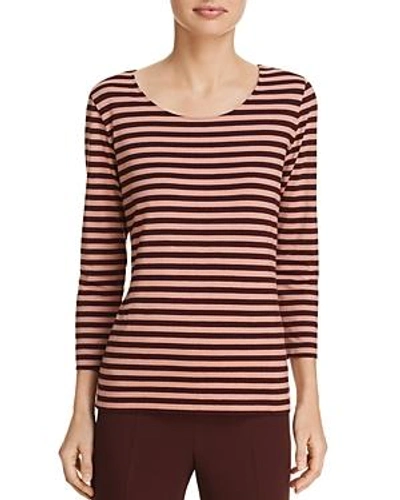 Shop Hugo Boss Emmisana Striped Top In Rose/mulberry