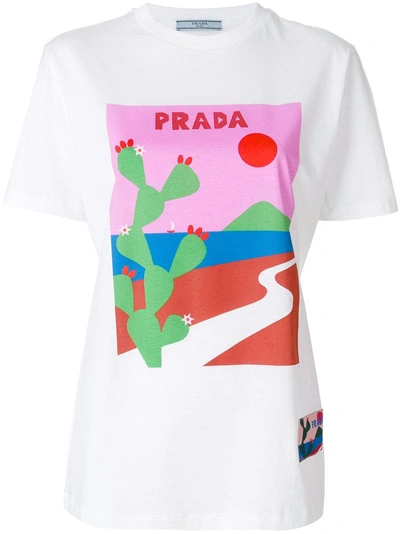 Shop Prada Box Print T-shirt