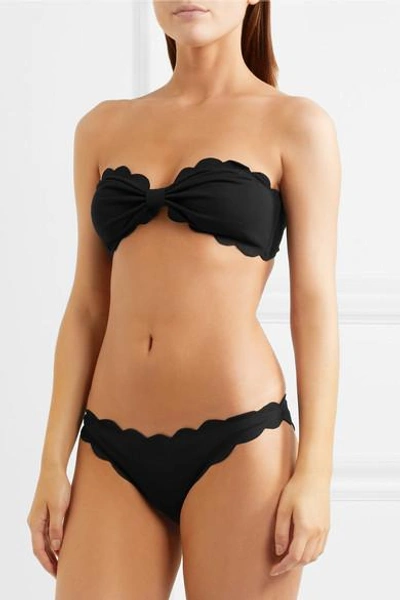 Shop Marysia Antibes Scalloped Bikini Briefs In Black