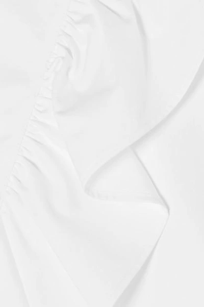 Shop Atlantique Ascoli Dimanche Ruffled Cotton-poplin Blouse In White