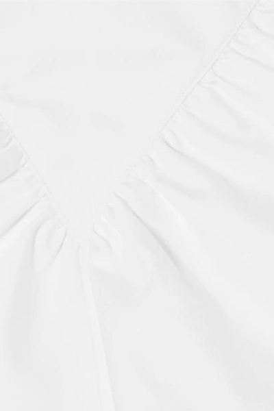 Shop Atlantique Ascoli Vendredi Ruffled Cotton-poplin Top In White