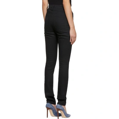 Shop Saint Laurent Black High-waisted Skinny Jeans In 1080 Used B