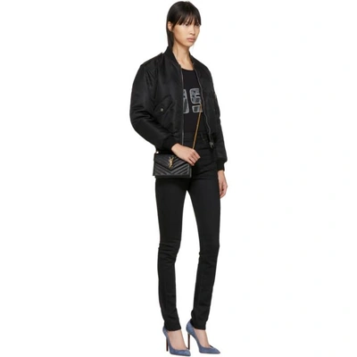 Shop Saint Laurent Black High-waisted Skinny Jeans In 1080 Used B