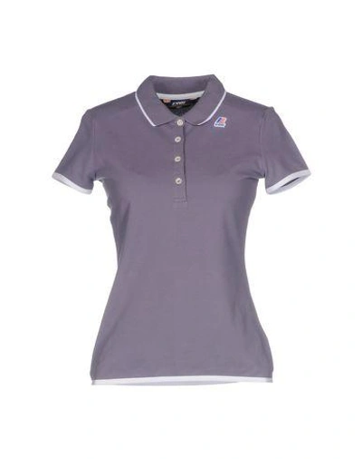 Shop K-way Polo Shirts In Purple