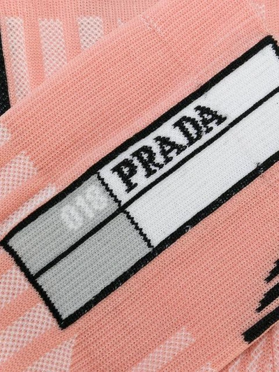 Shop Prada Geometric Intarsia Socks - Pink & Purple