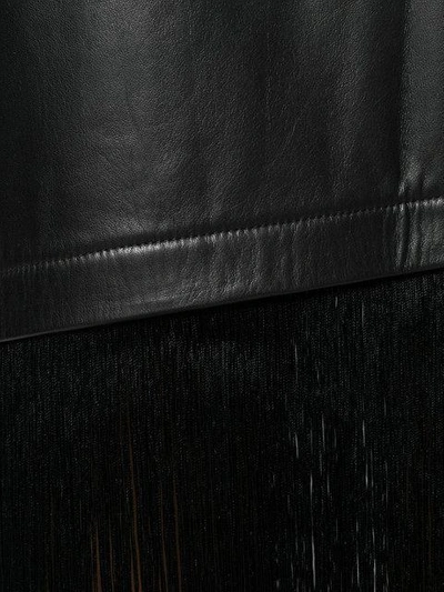 Shop Helmut Lang Asymmetrical Fringed Skirt - Black