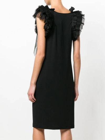 Shop Givenchy Ruffle Strap Shift Dress In Black