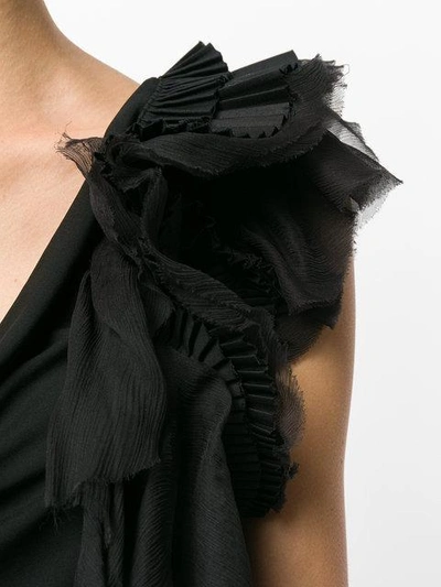 Givenchy Ruffle Strap Shift Dress In Black