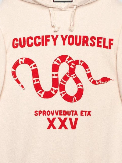 Shop Gucci Fy Yourself" Print Sweatshirt In White