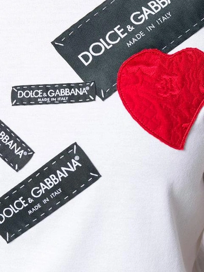 Shop Dolce & Gabbana Heart Logo Patch T-shirt In White