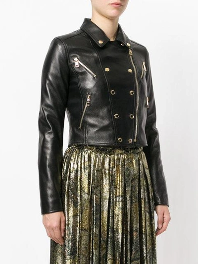 Shop Dolce & Gabbana Studded Leather Biker Jacket In Black