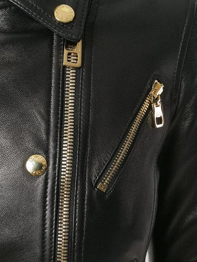 Shop Dolce & Gabbana Studded Leather Biker Jacket In Black