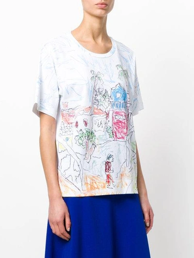 Shop Marni Doodle Print T In White
