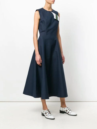 Shop Calvin Klein 205w39nyc Fold Flap Flared Dress In Blue