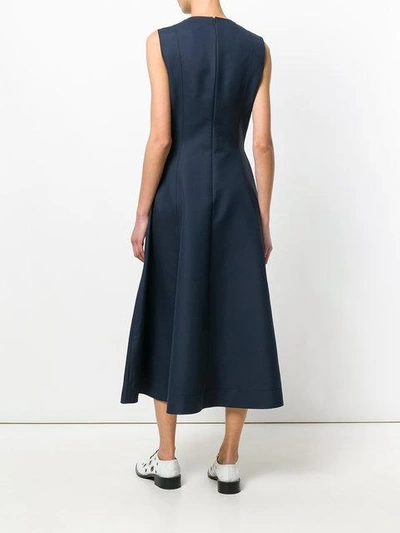 Shop Calvin Klein 205w39nyc Fold Flap Flared Dress In Blue