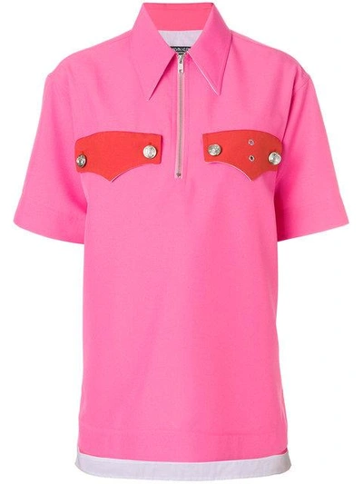 Shop Calvin Klein 205w39nyc Zip Front Oversized Top In Pink