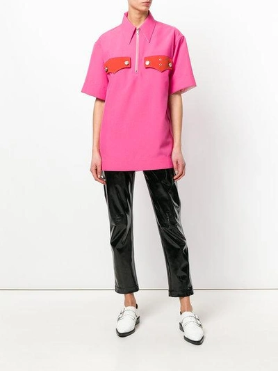 Shop Calvin Klein 205w39nyc Zip Front Oversized Top In Pink