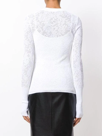 Shop Givenchy Floral Knitted Top In White
