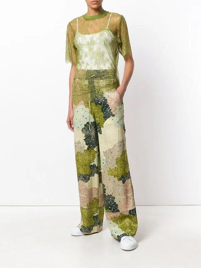 floral-print wide-leg trousers