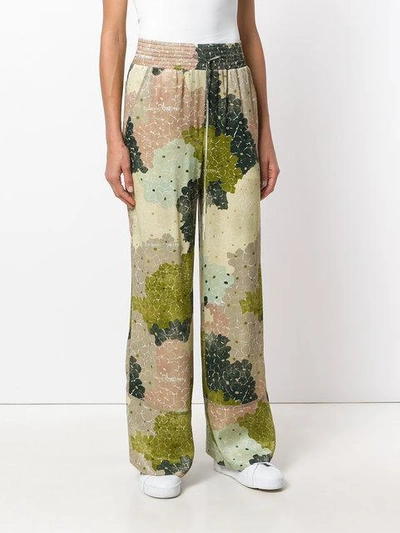 floral-print wide-leg trousers