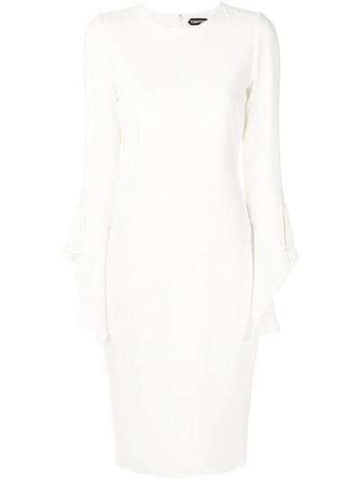 Shop Tom Ford Ruffled Sleeves Dress In White
