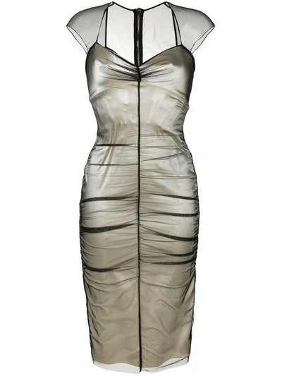 Shop Tom Ford Layered Fitted Dress In Neutrals