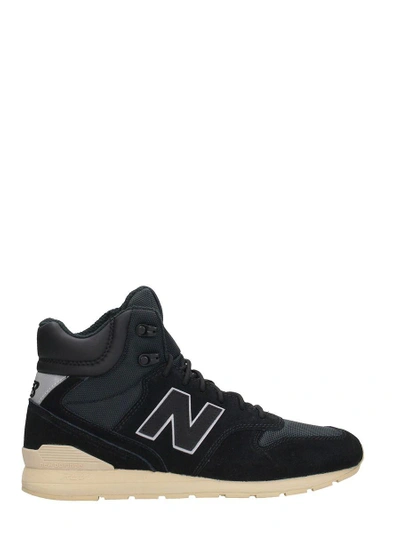 Shop New Balance 996 Black Suede And Fabric Sneakers