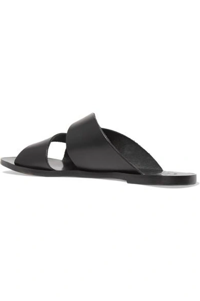 Shop Atp Atelier Allai Cutout Leather Slides In Black