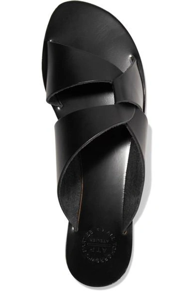 Shop Atp Atelier Allai Cutout Leather Slides In Black