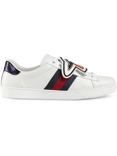 Shop Gucci Ace Sneakers With Removable Patches - White
