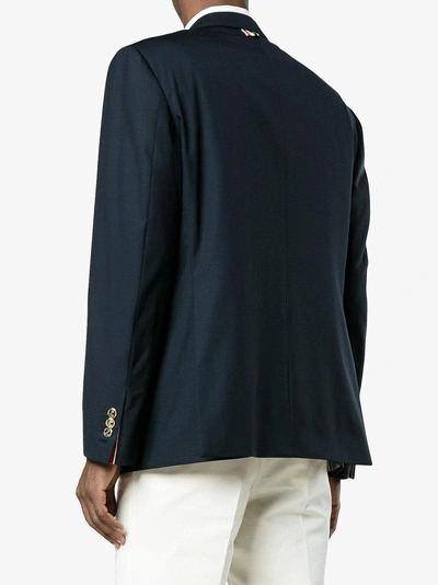 Shop Thom Browne High Armhole Single Breasted Blazer In Blue