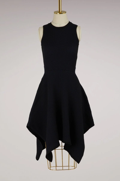 Shop Nina Ricci Asymmetrical Dress In Navy