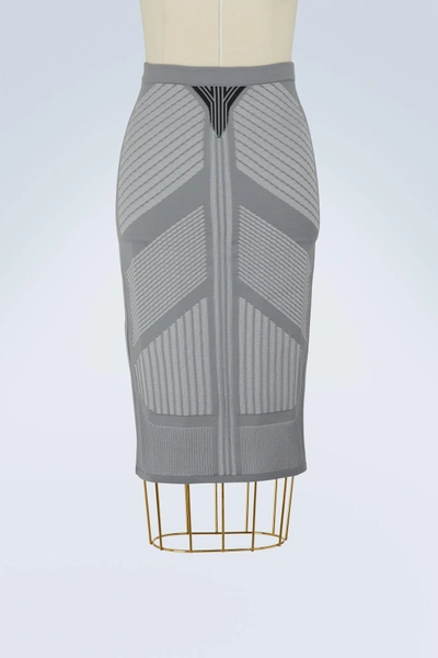 Shop Prada Nylon-tech Skirt In Grey