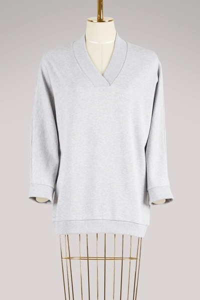 Shop Kenzo Oversized Sweatshirt Cotton In Gris Perle