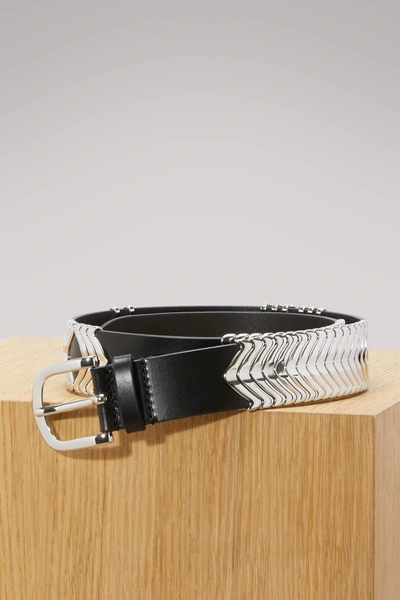 Shop Isabel Marant Tehora Leather Belt In Black