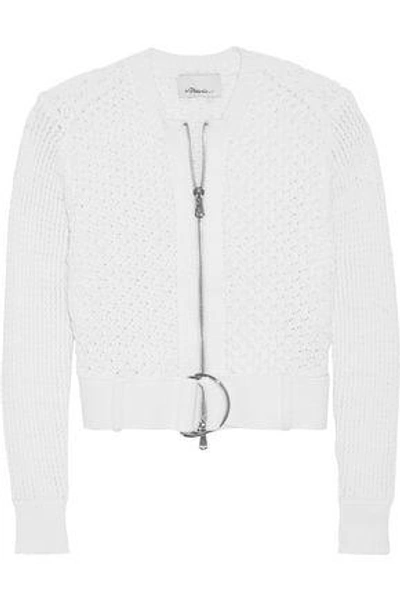 Shop 3.1 Phillip Lim / フィリップ リム Woman Buckled Cotton-blend Cardigan White