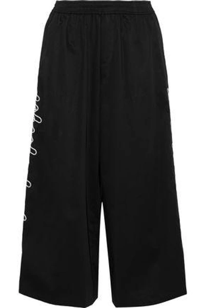 Shop Opening Ceremony Woman Embroidered Cotton-blend Culottes Black