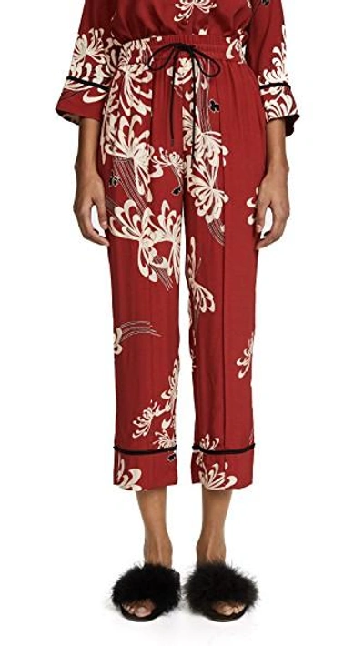 Shop Mcq By Alexander Mcqueen Piping Pintuck Track Pants In Amp Red