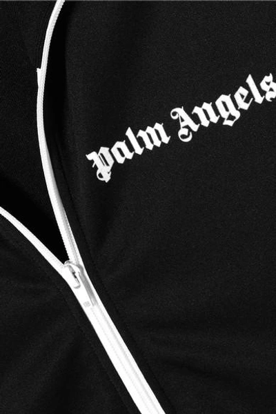 Shop Palm Angels Striped Satin-jersey Track Jacket