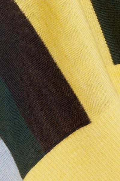 Shop Victoria Victoria Beckham Striped Wool Sweater In Yellow